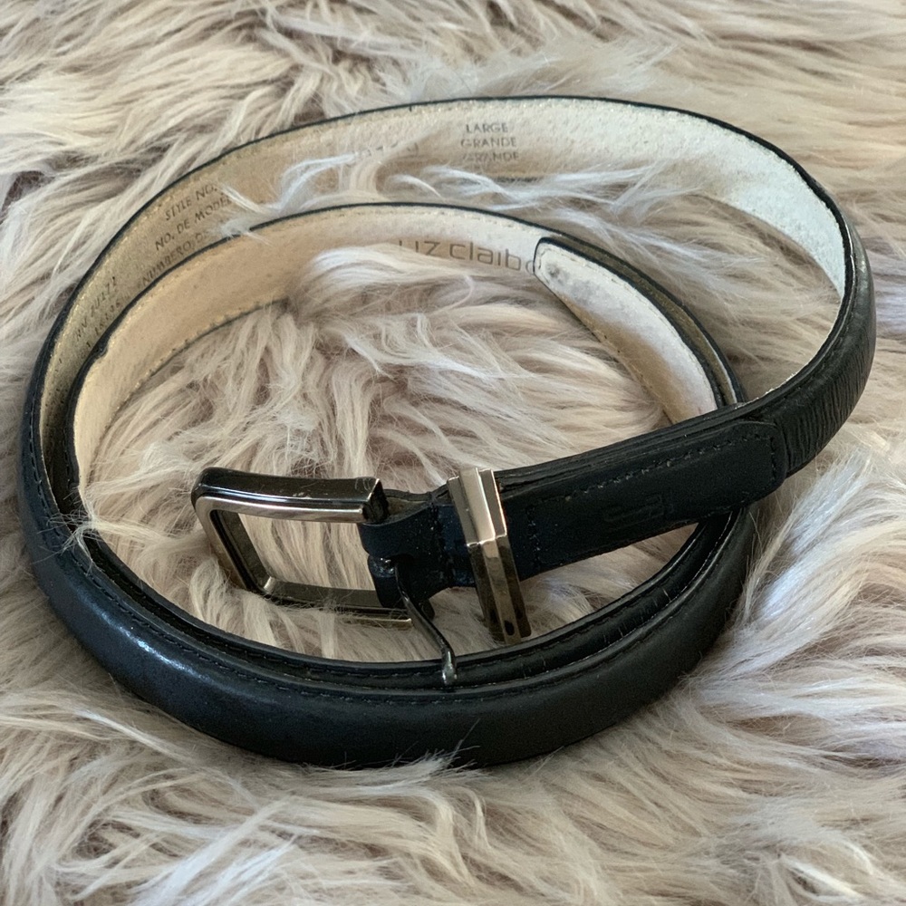 Black leather belt
